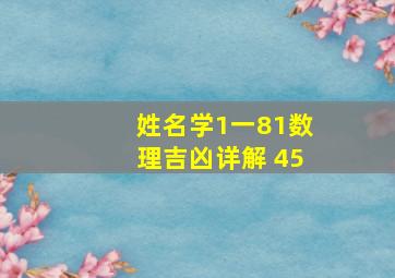 姓名学1一81数理吉凶详解 45